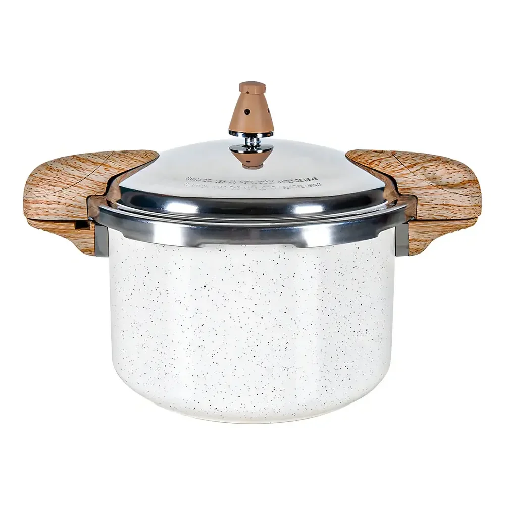 Panela De Pressão Brinox Vanilla 5,4l Indução Ceramic Life C Creme
