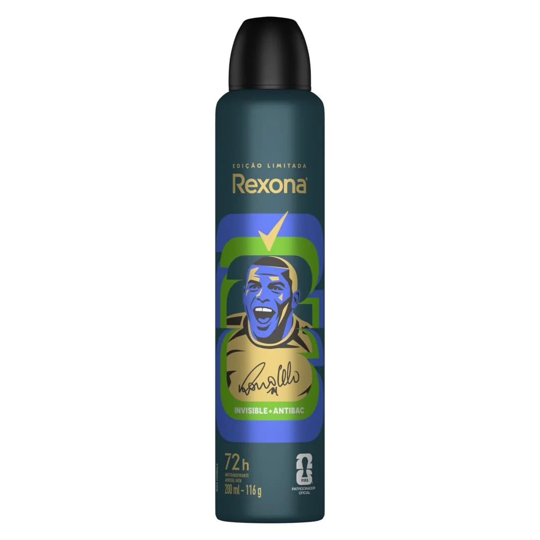 Rexona Men Antitranspirante Aerossol Ronaldo Invisible + Antibac 200ml - Edição Limitada FIFA 26