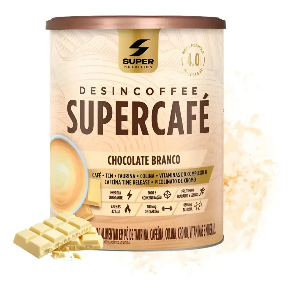 Supercoffee Desincoffee Sabor Chocolate Branco 220g Café C/ Cafeína Timerelease