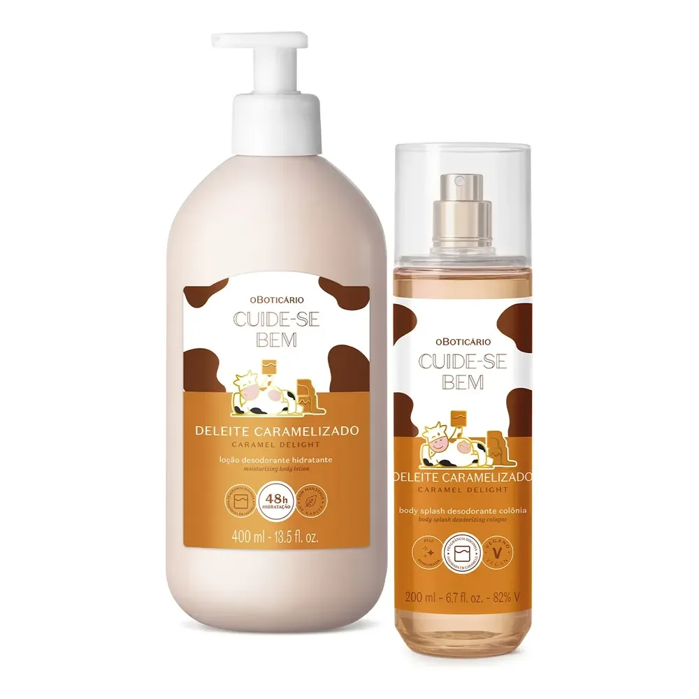 Combo Cuide-se Bem Deleite Caramelizado: Body Splash 200ml + Loção Corporal 400ml