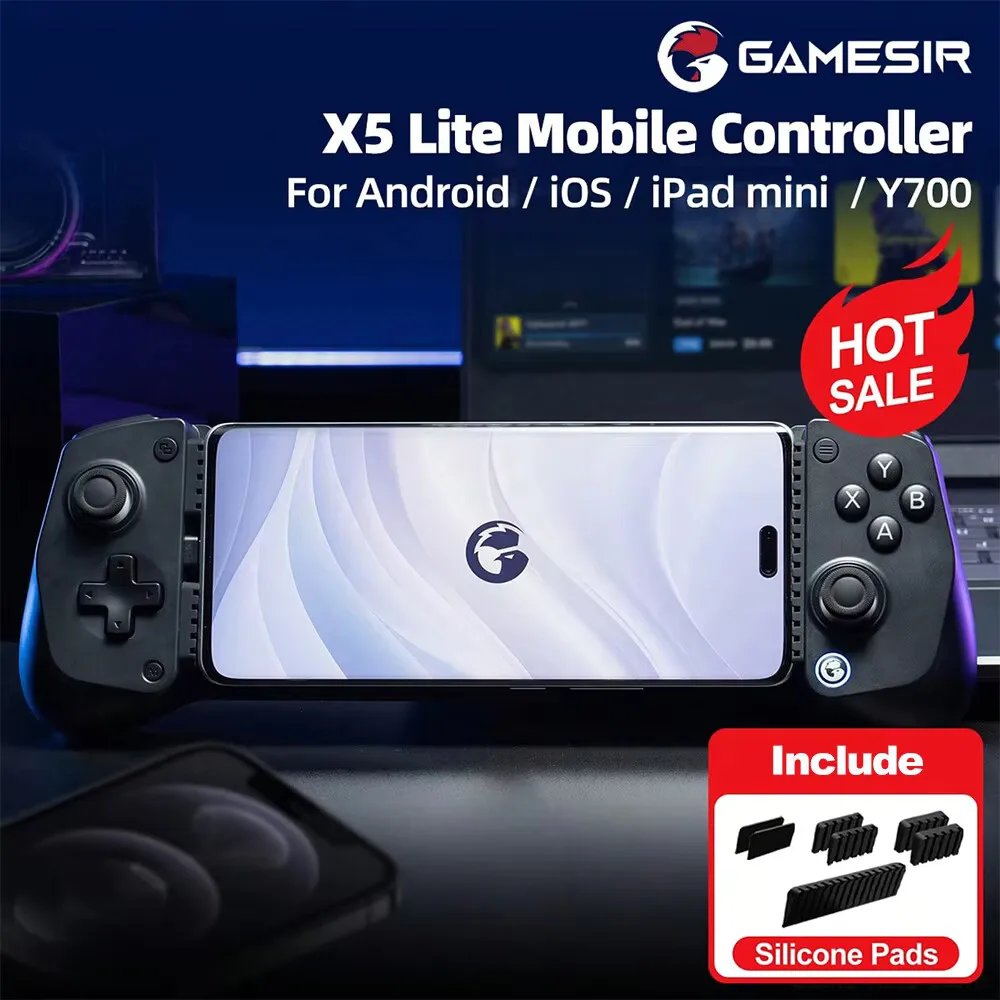 Controle GameSir X5 Lite para Jogos Móveis, Gamepads para iPhone Séries 17, 16, 15, iOS, iPad Mini, Y700 e Tablets Android