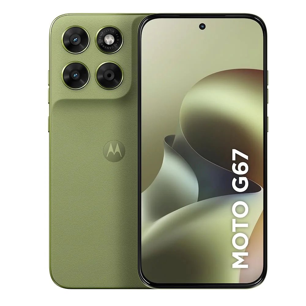Smartphone Motorola Moto G67 5G - 256GB 12GB (4GB RAM + 8GB RAM Boost) camera 50MP Sony Lytia 600, tela 1.5K extreme Amoled 120hz, ultrarresistente - Verde Claro