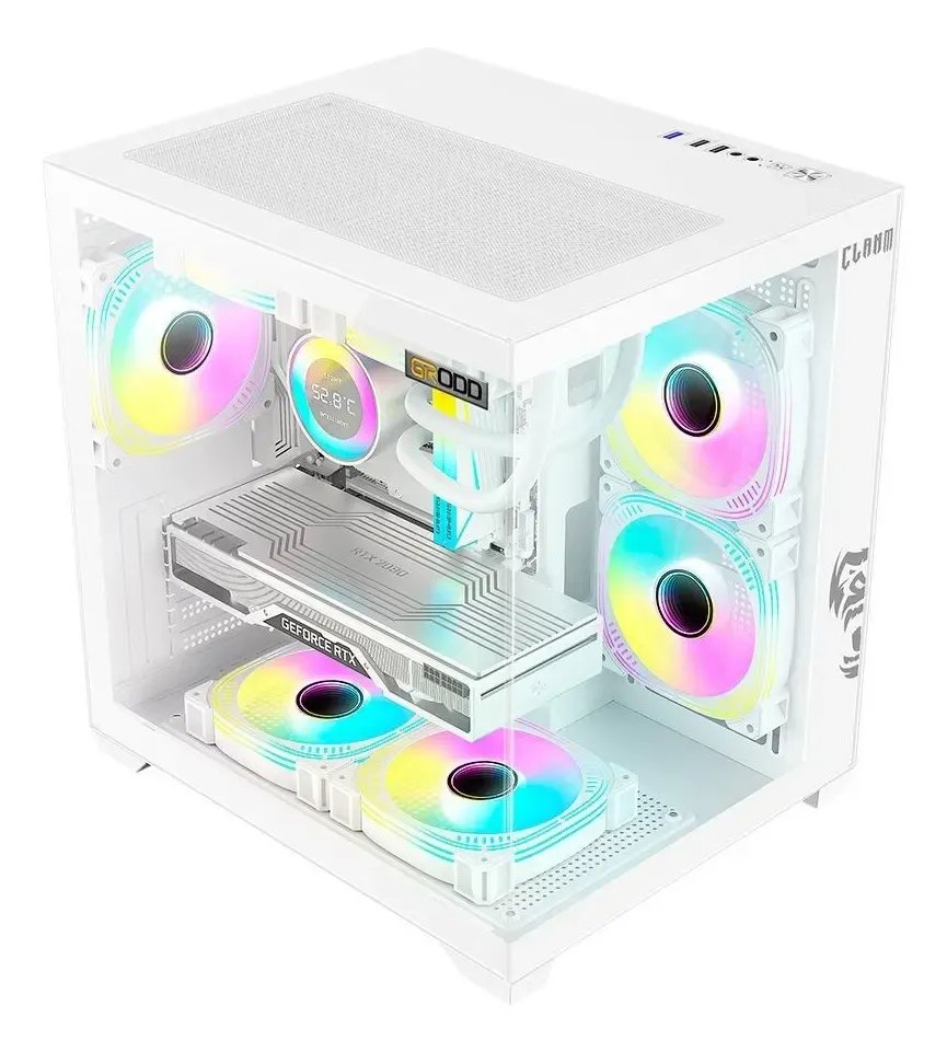 Gabinete Gamer Mid Tower Placa Mãe Micro Atx / Itx Branco