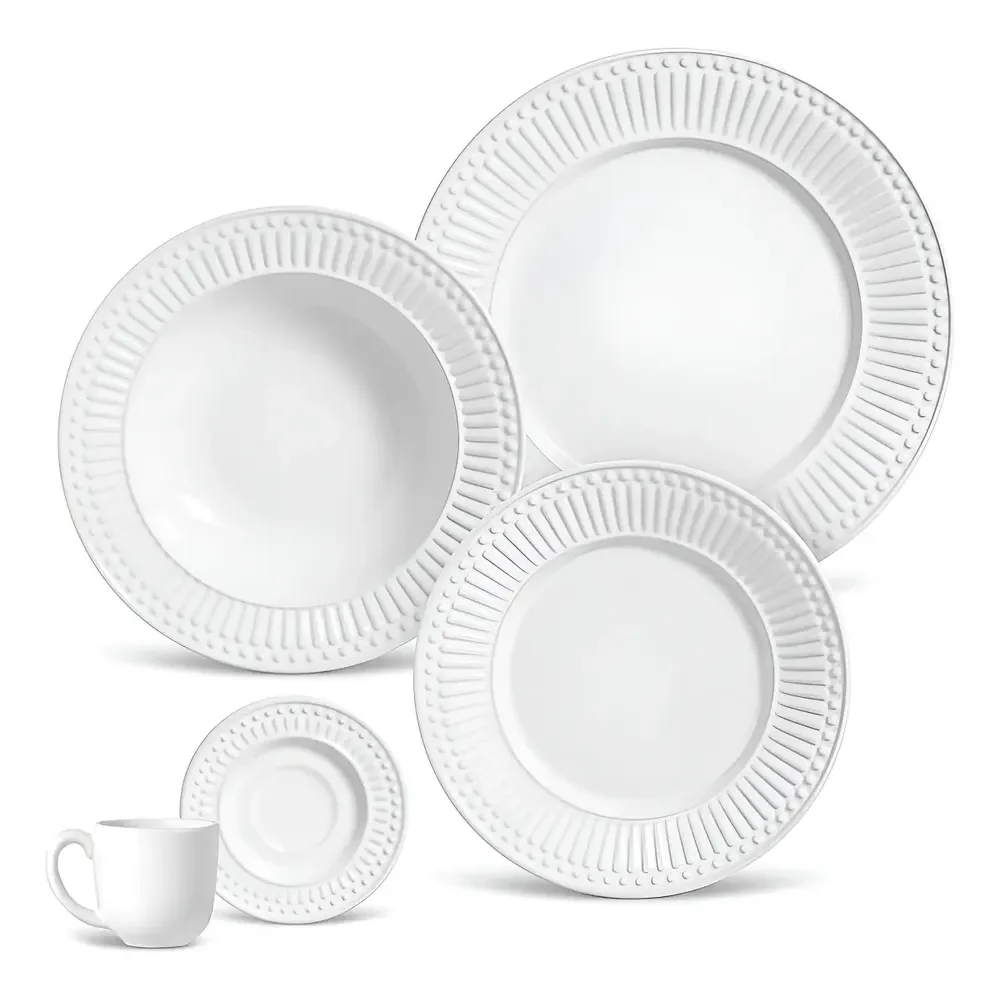 Aparelho De Jantar 20 Peças Roma Branco