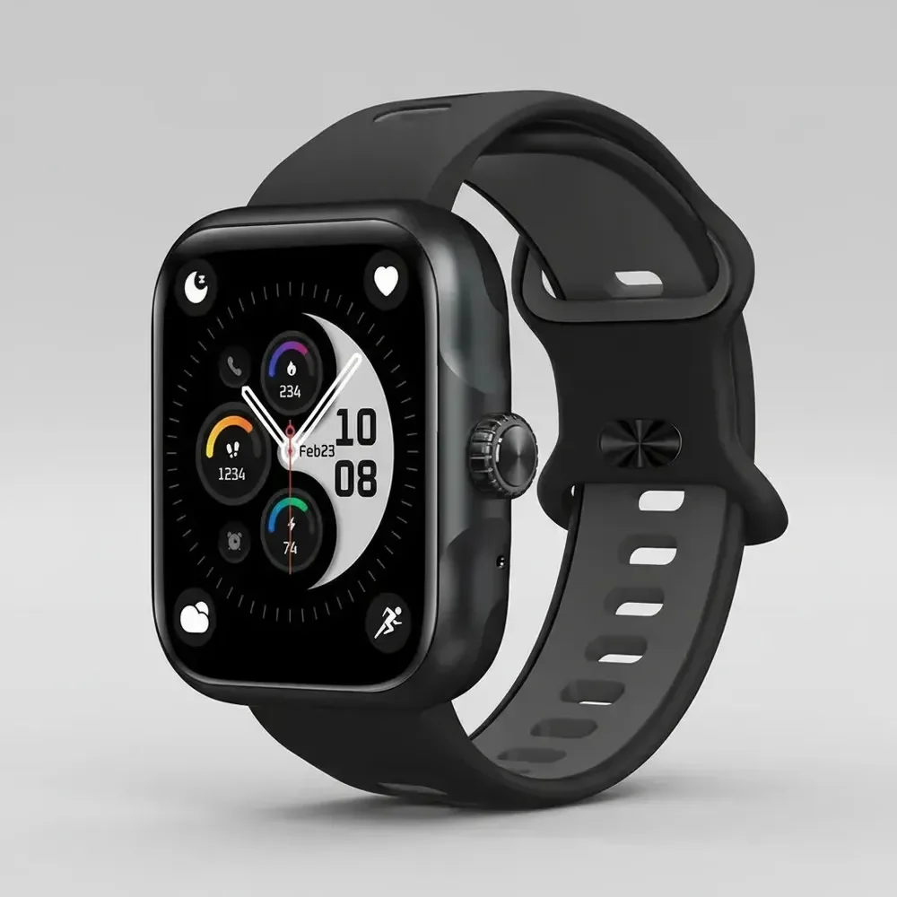 Relogio Smartwatch Action Gps Alexa Strava Prova D'água 3atm Preto Esportivo Preta