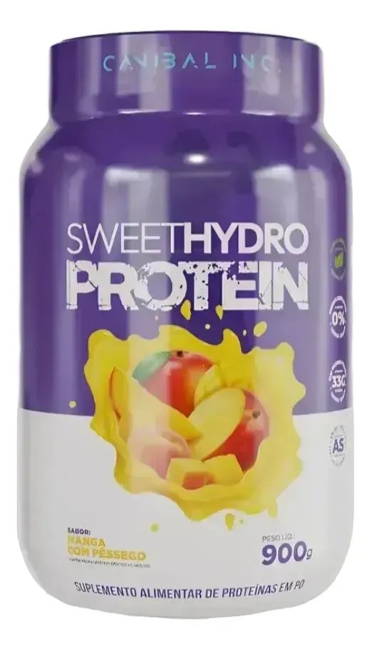 Whey Protein Sweethydro Zero Lactose 900g Proteina Da Carne Manga Com Pêssego