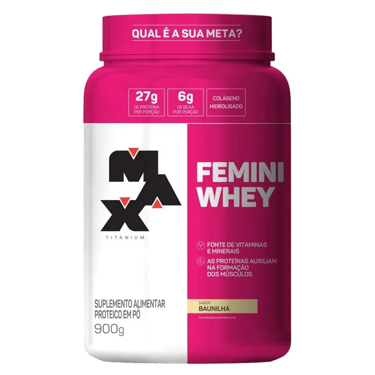 Max Titanium Femini Whey Baunilha 900G