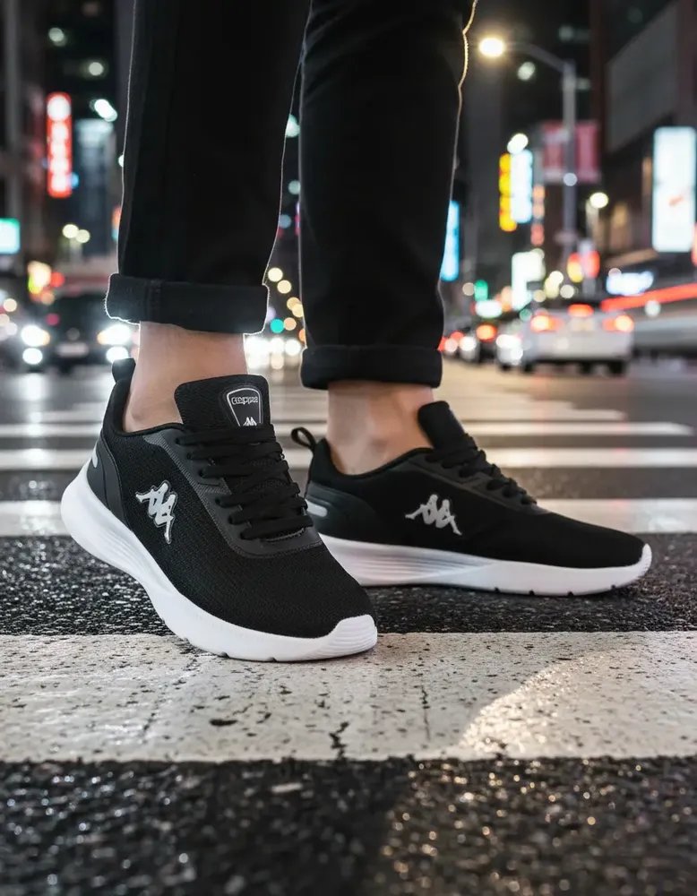 Tenis Kappa Treviso Original Unissex Confortável Academia Preto-prata 38 Br