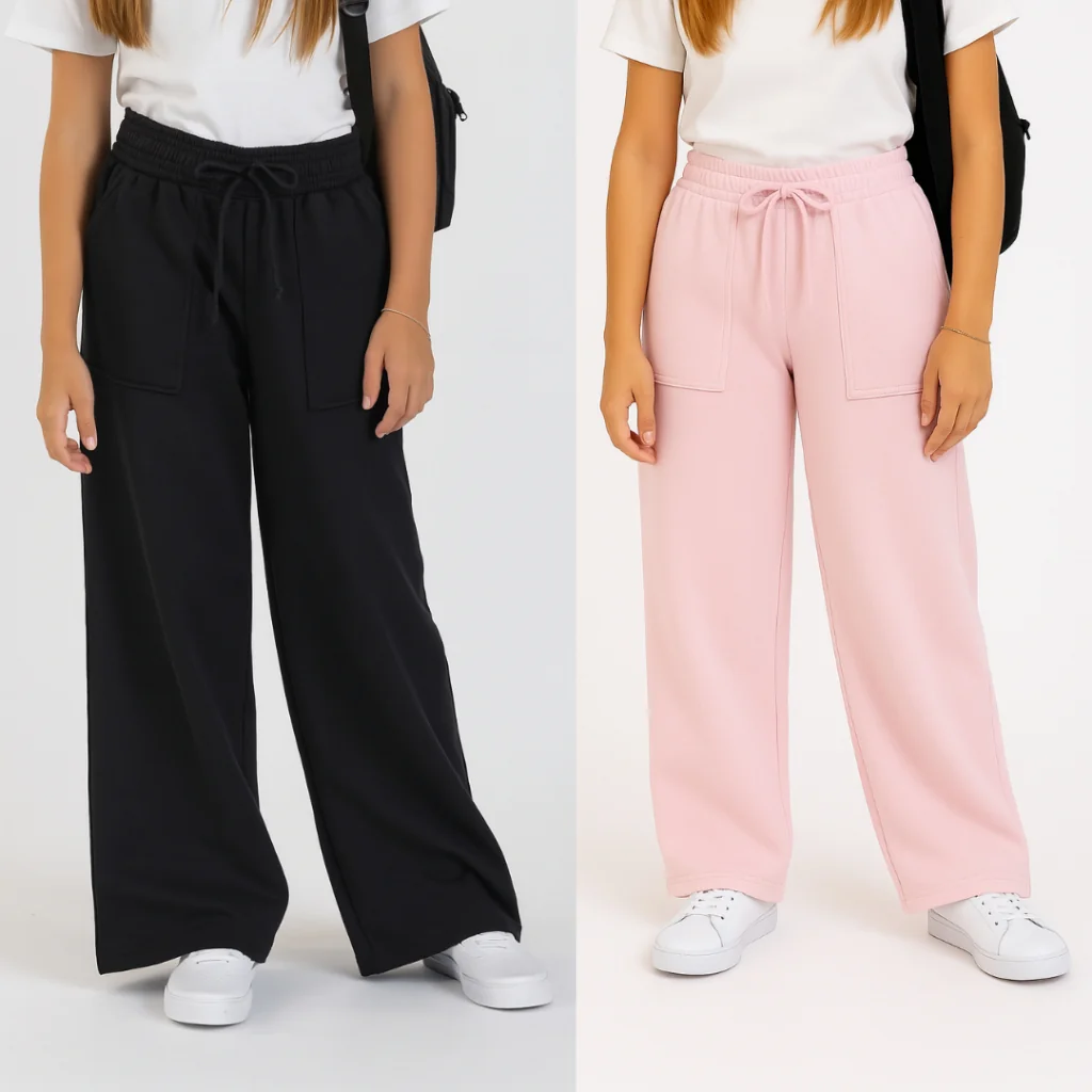 Kit 2 Calça Pantalona Juvenil Infantil Menina em Moletinho Feminina