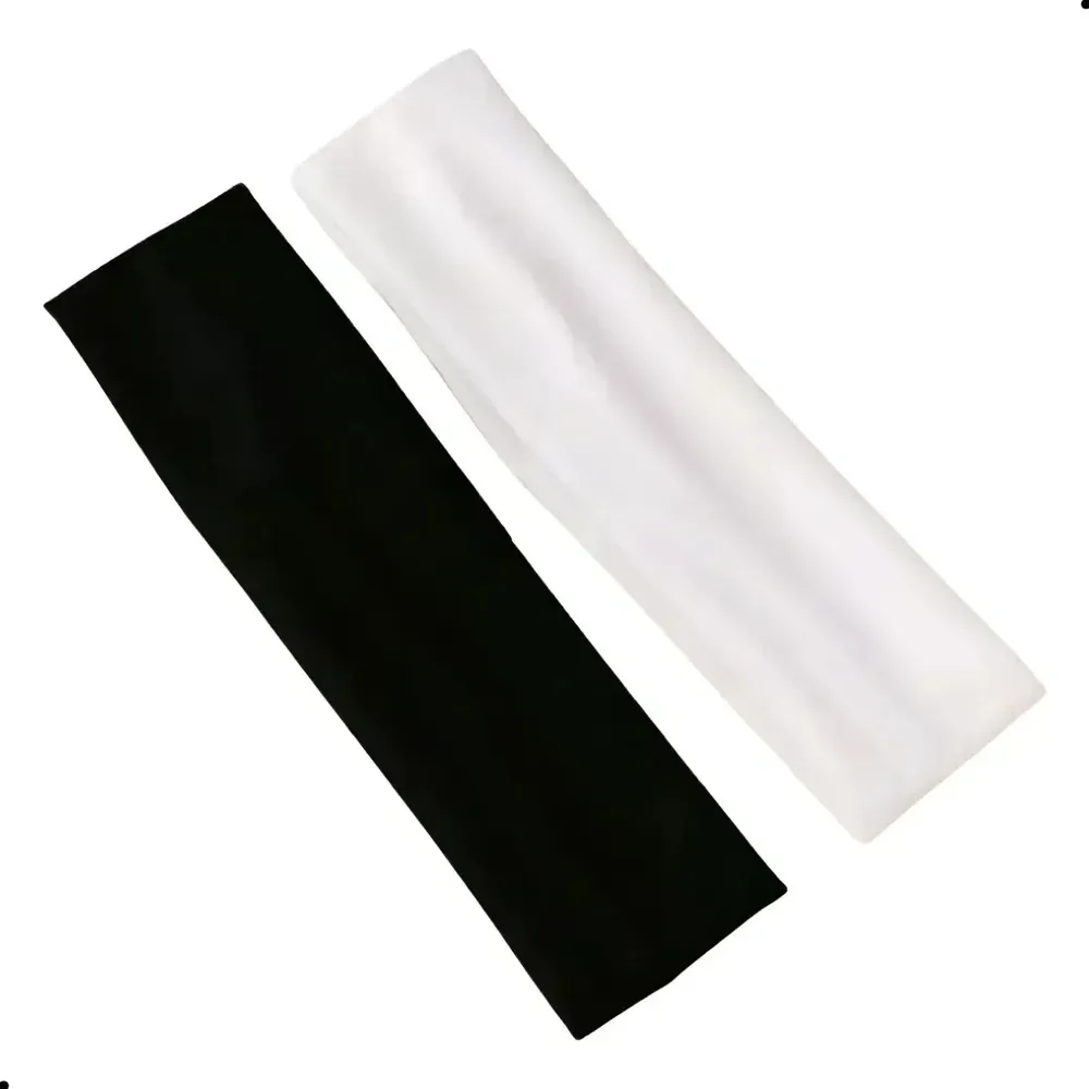 Kit 2 Faixas De Cabeça Esportiva Preto E Branco Antiderrapante Respirável Testeira Academia Corrida Fitness Absorve Suor Unissex Único