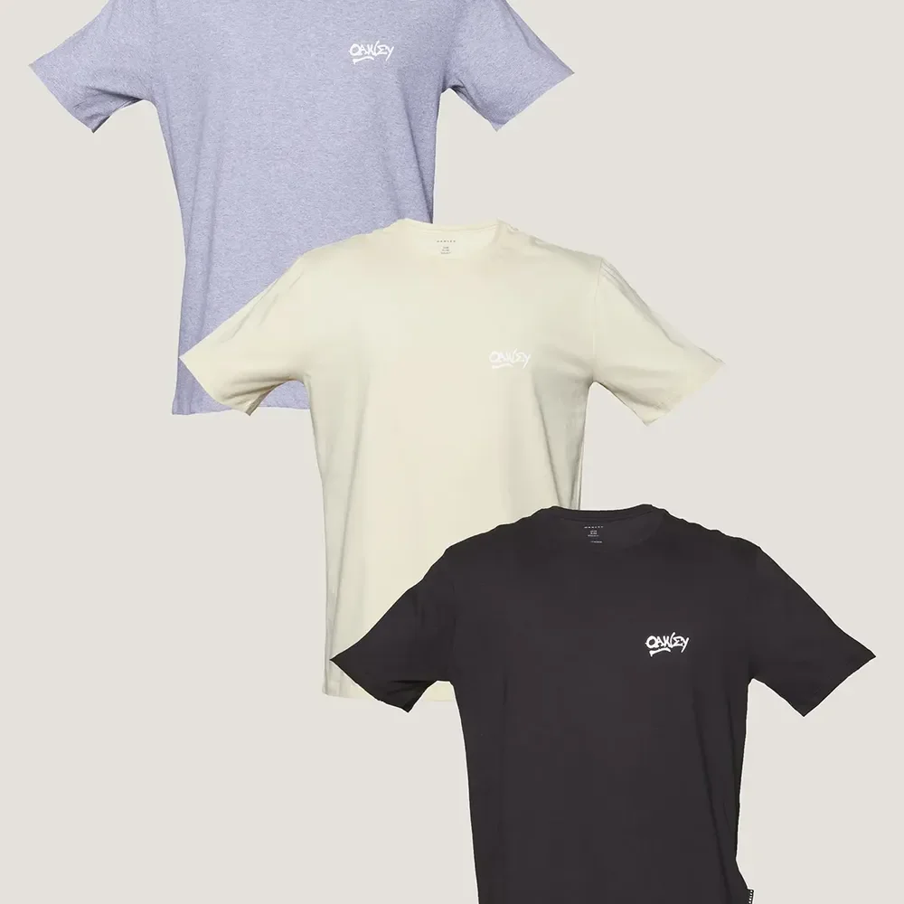 Kit 3 Camisetas Masculina Logo Grafitti Oakley. Misselaneous Logomarca M Liso