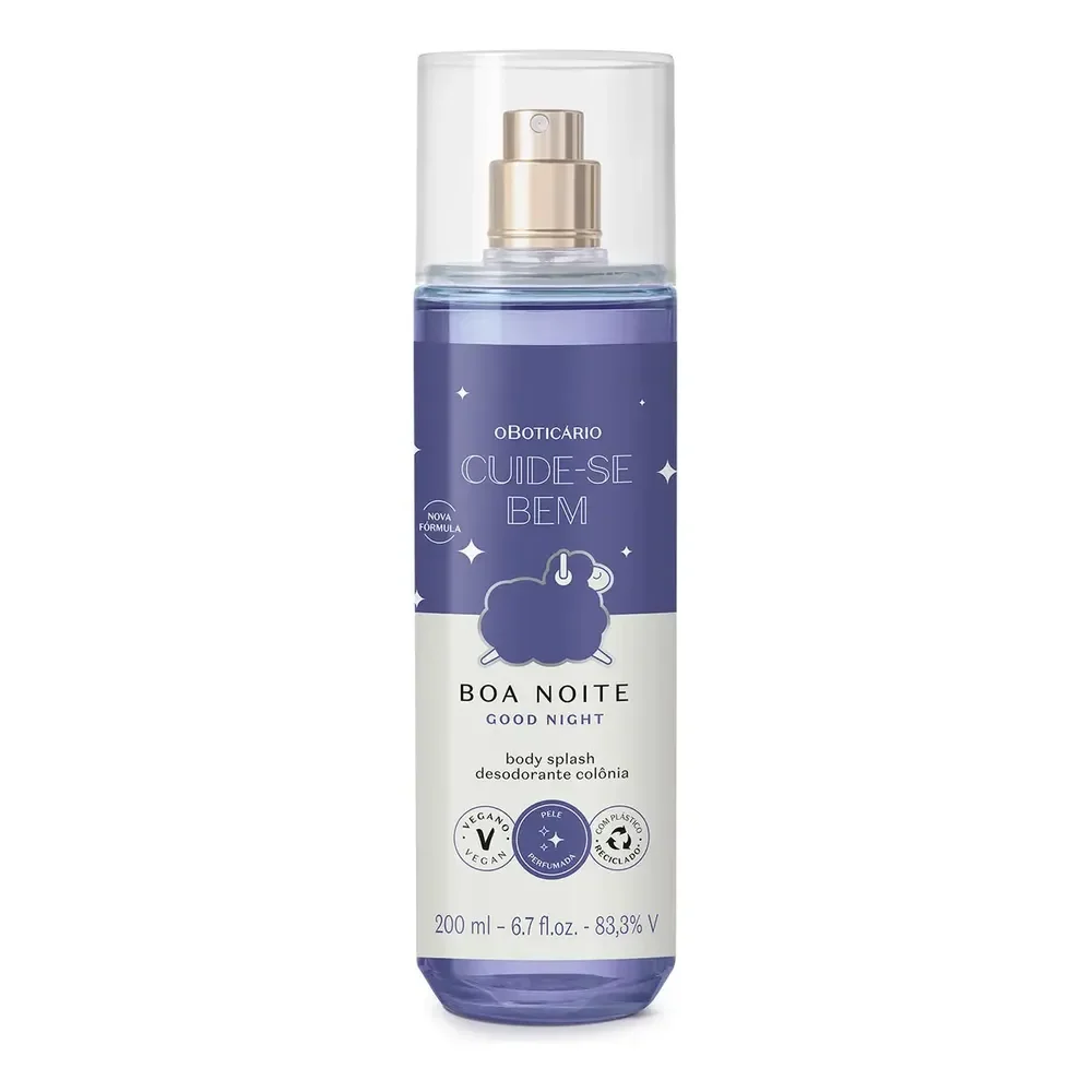 Body Splash Cuide-se Bem Boa Noite Floral Vegano 200ml Spray