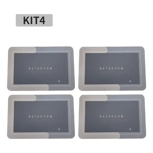 Kit4 Tapetes Para Banheiro Tapete Mágico Ultra  Para Absorçã
