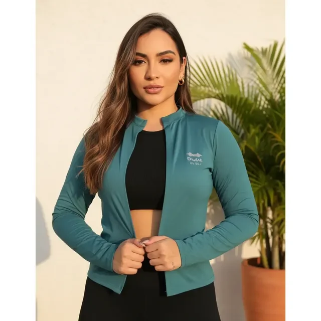 Casaquinho Casaco Blusa Proteção Solar Uv50+ Praia Academia