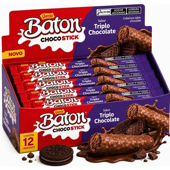 Chocolate Baton Choco Stick Triplo Chocolate Nestlé Com 12 Unidades De 26g