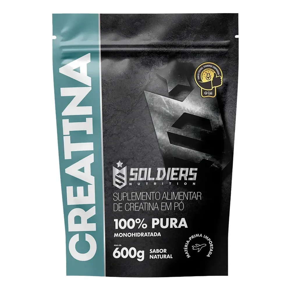 Creatina 600g Suplemento Monohidratada Em Pó 100% Pura - Soldiers Nutrition Sem Sabor