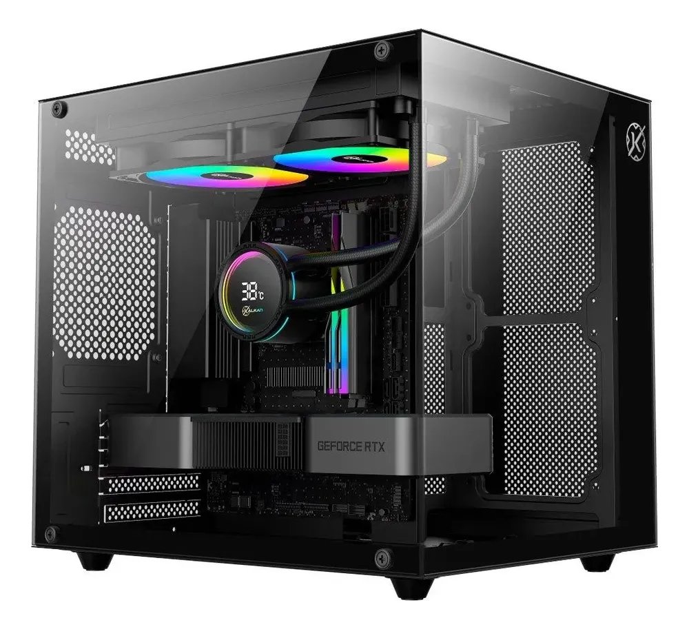Gabinete Gamer Kalkan Midgard Lite Preto M-atx Vidro