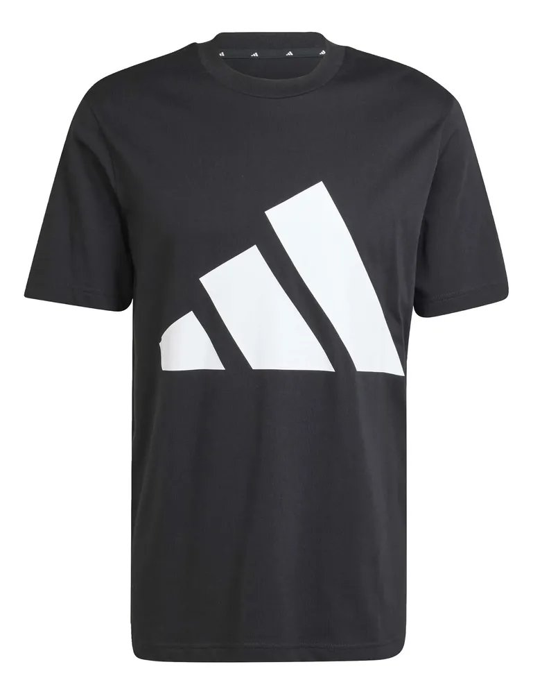 Camiseta Masculino Logotipo Essentials Grande adidas Preto Caveirão M Liso