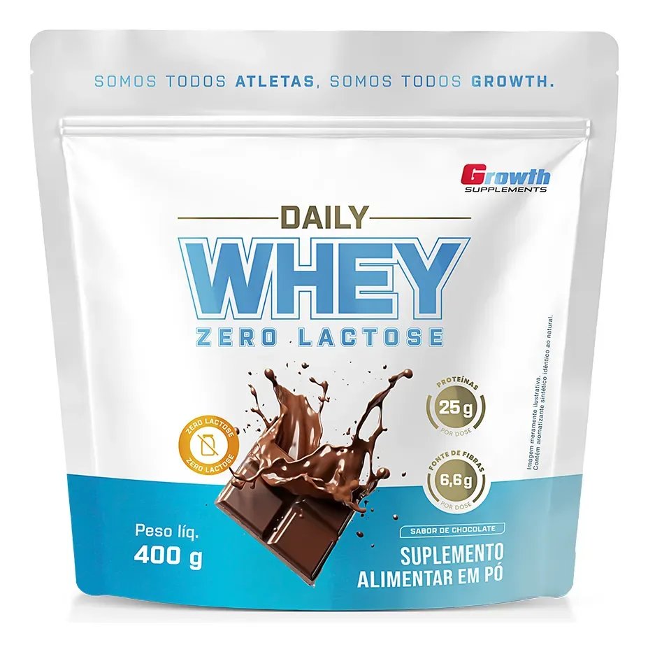 Daily Whey Protein Zero Lactose 400g Growth Supplements Chocolate