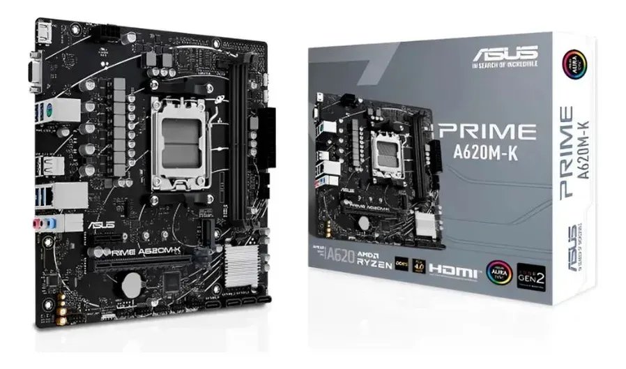 Placa Mãe Asus Prime A620am-k Amd Am5 Ddr5 Matx Usb 3.2 Preto