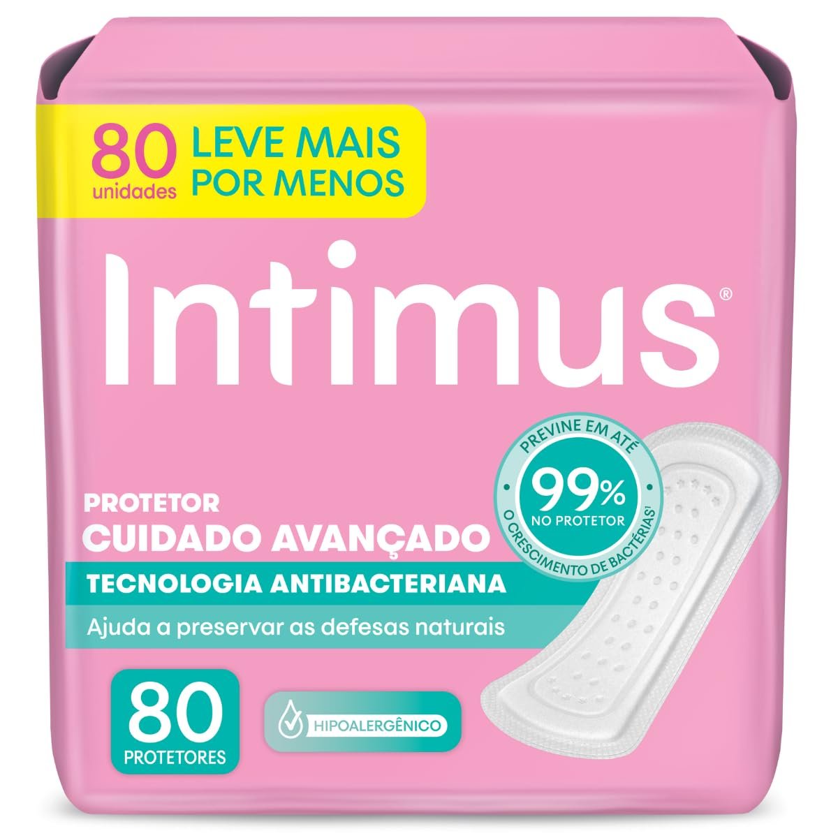 Protetor Díário Intimus® Tecnologia Antibacteriana - 80 un