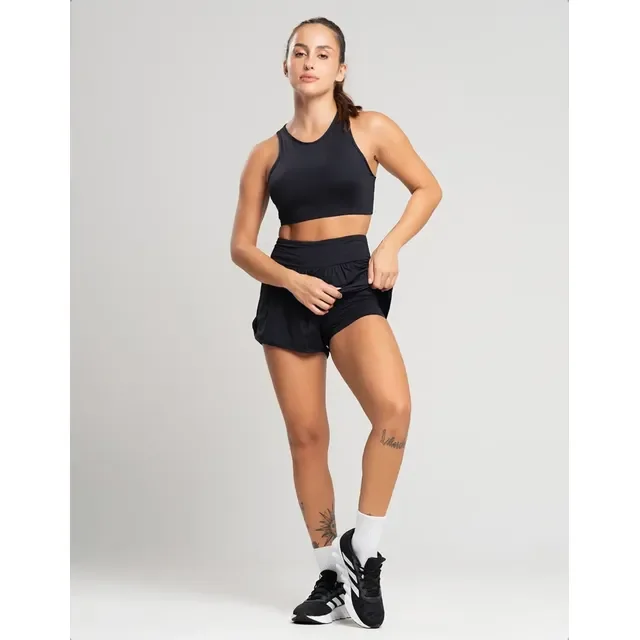 Conjunto Fitness Top Short Roupa Academia Feminino Treino