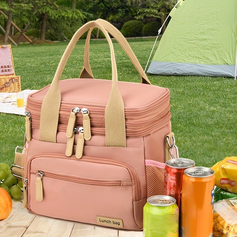 Bolsa Térmica Expansível Piquenique De Grande Capacidade Para Almoço - Multi-Compartimentos,Impermeável