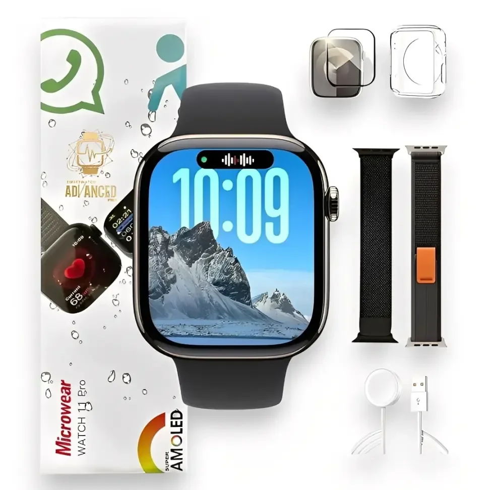 Relógio Smartwatch W11 Pro Series 11 Amoled Whatsapp Gps Nfc Preto Smartwatch Advanced Pro