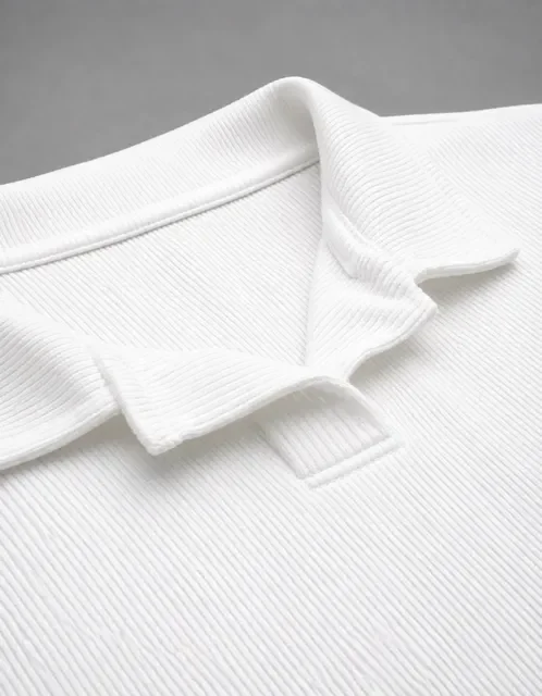 Camisa Camiseta Polo Masculina Texturizada Sem Botão