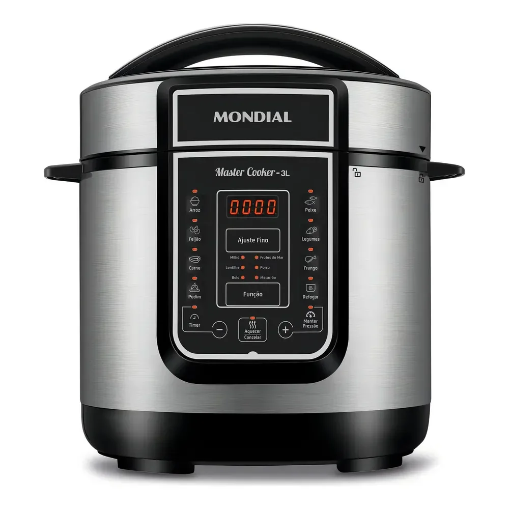 Panela De Pressão Elétrica Digital 3l Mondial 700w - Pe-40 Preto 220v 60 Hz