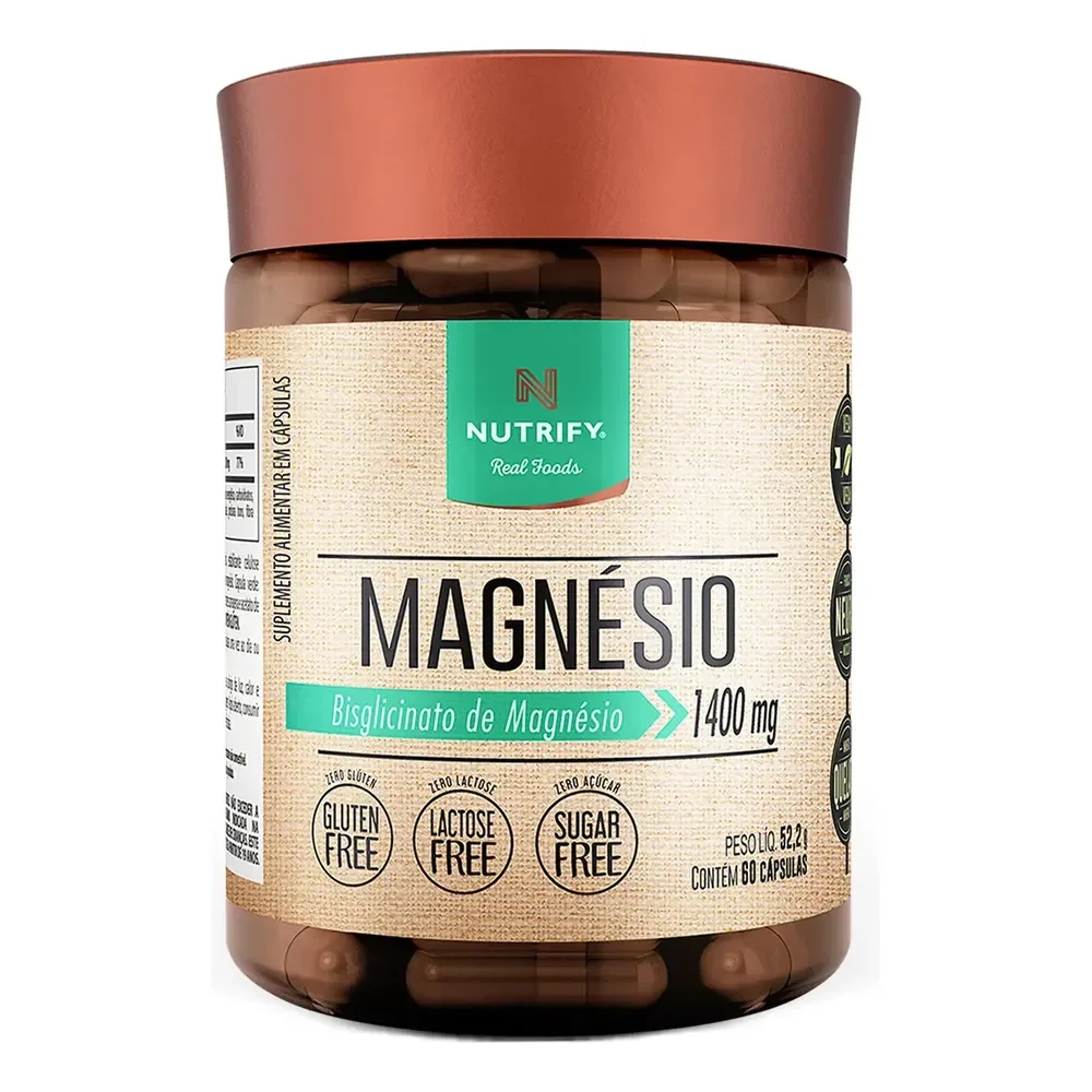 Suplemento Nutricional Magnésio Bisglicinato 60 Cáps Nutrify Sem Sabor