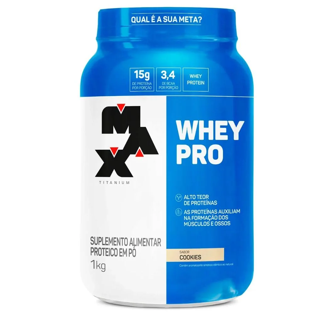 Max Titanium Whey Pro Pote 1kg - Sabor Cookies