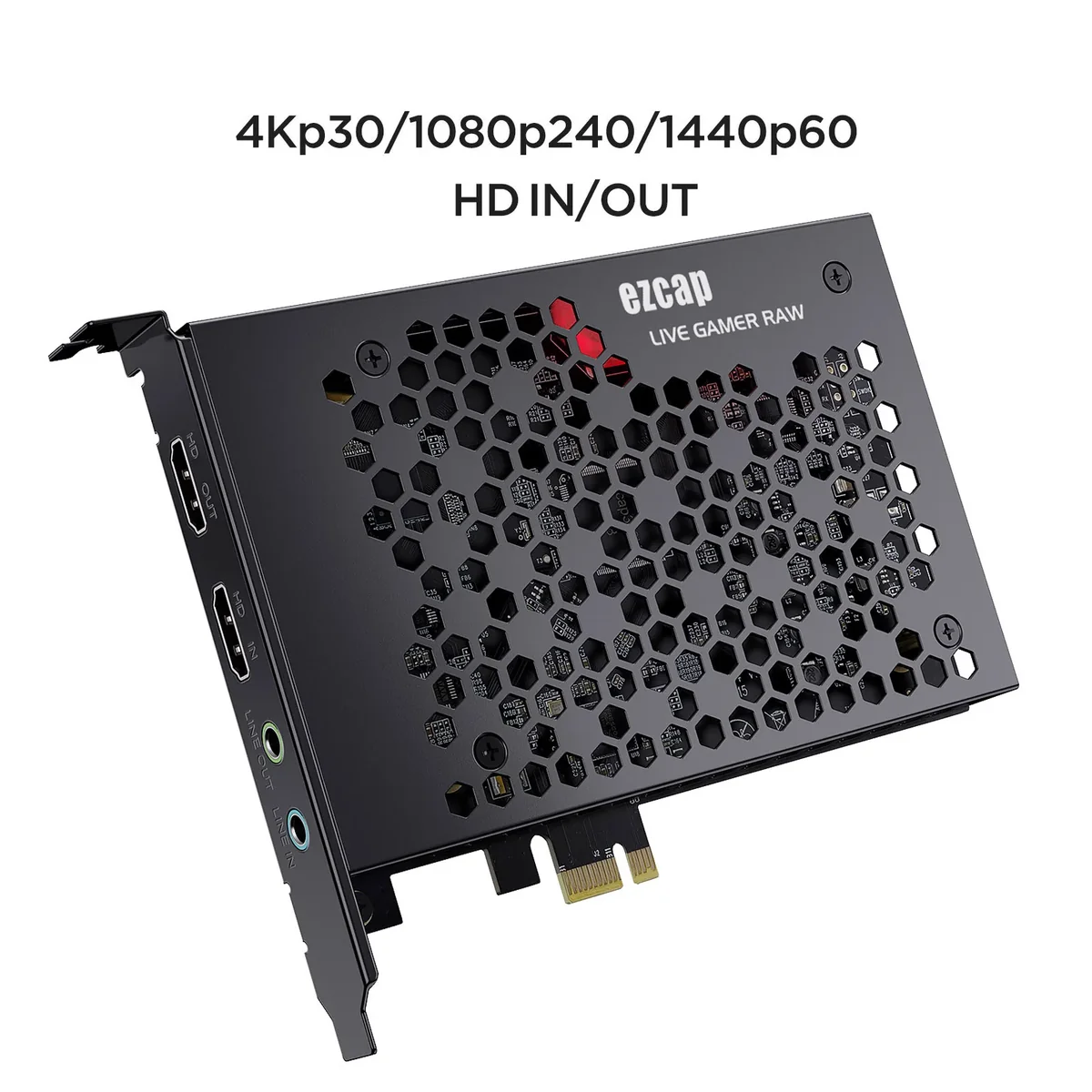 ezcap324B Live Gamer Raw PCIE 4K Gravação de placa de captura de videogame e transmissão ao vivo para filmadoras de sistemas de jogos