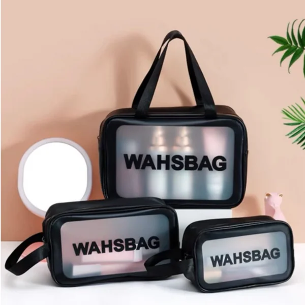 Kit 3 Bolsa Nécessaire Organizadora de Maquiagem e Cosméticos Washbag Impermeável