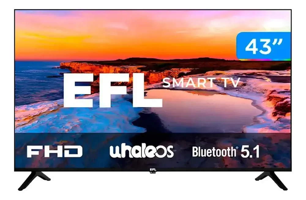 Smart TV 43" LED, Full HD, Ultrafina, Sem bordas, 3 HDMI 2 USB, Controle remoto multifuncional, Wifi, Bluetooth - EFL 43SX800FD