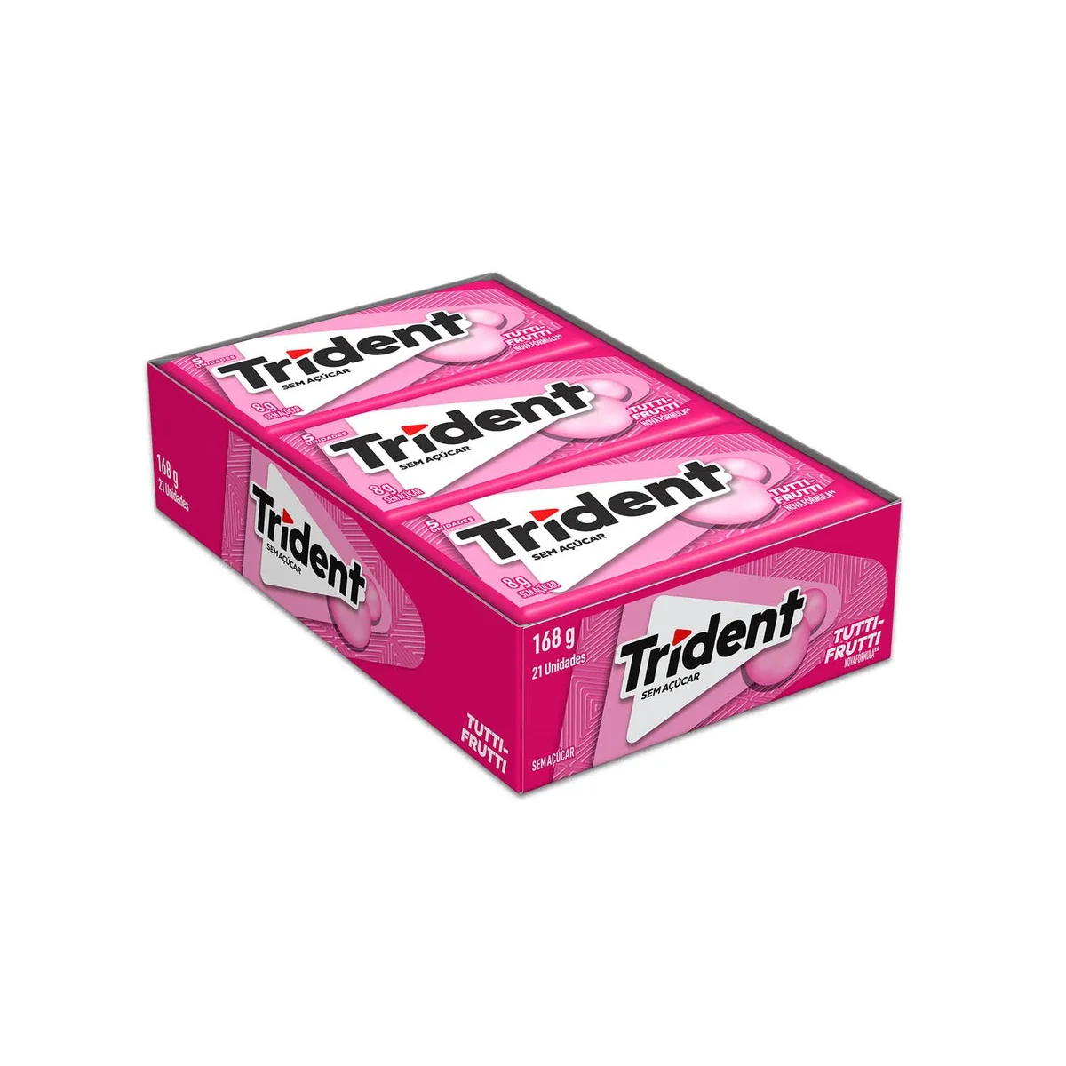 Chiclete Trident Tutti-frutti Sem Açúcar - Caixa com 21 unid. de 8g