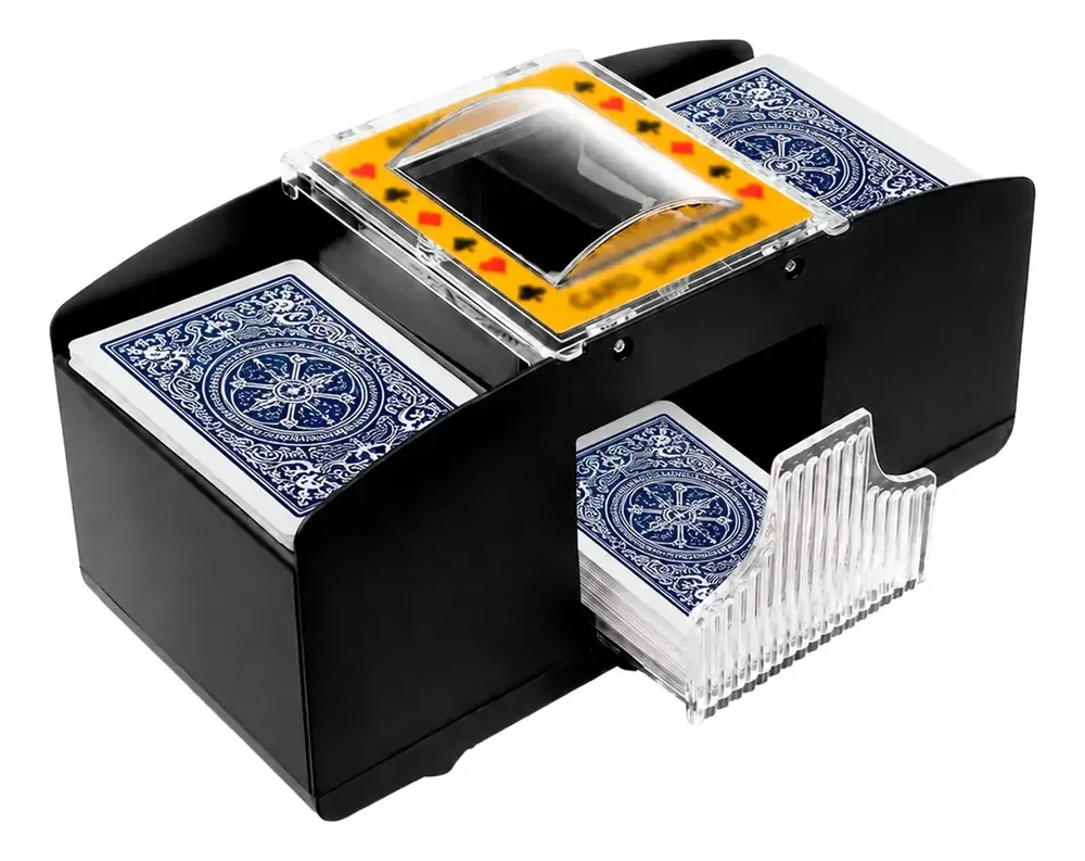 Embaralhador De Cartas Automático de Pilha Misturador Para 2 Baralhos Poker Truco