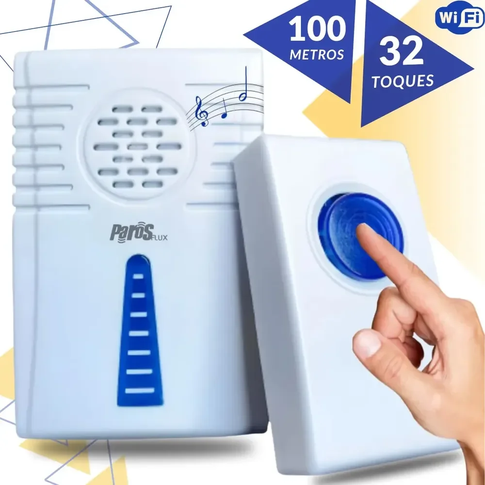 Campainha Sem Fio Residencial Wireless De Longo Alcance Wifi Branco 127/220v