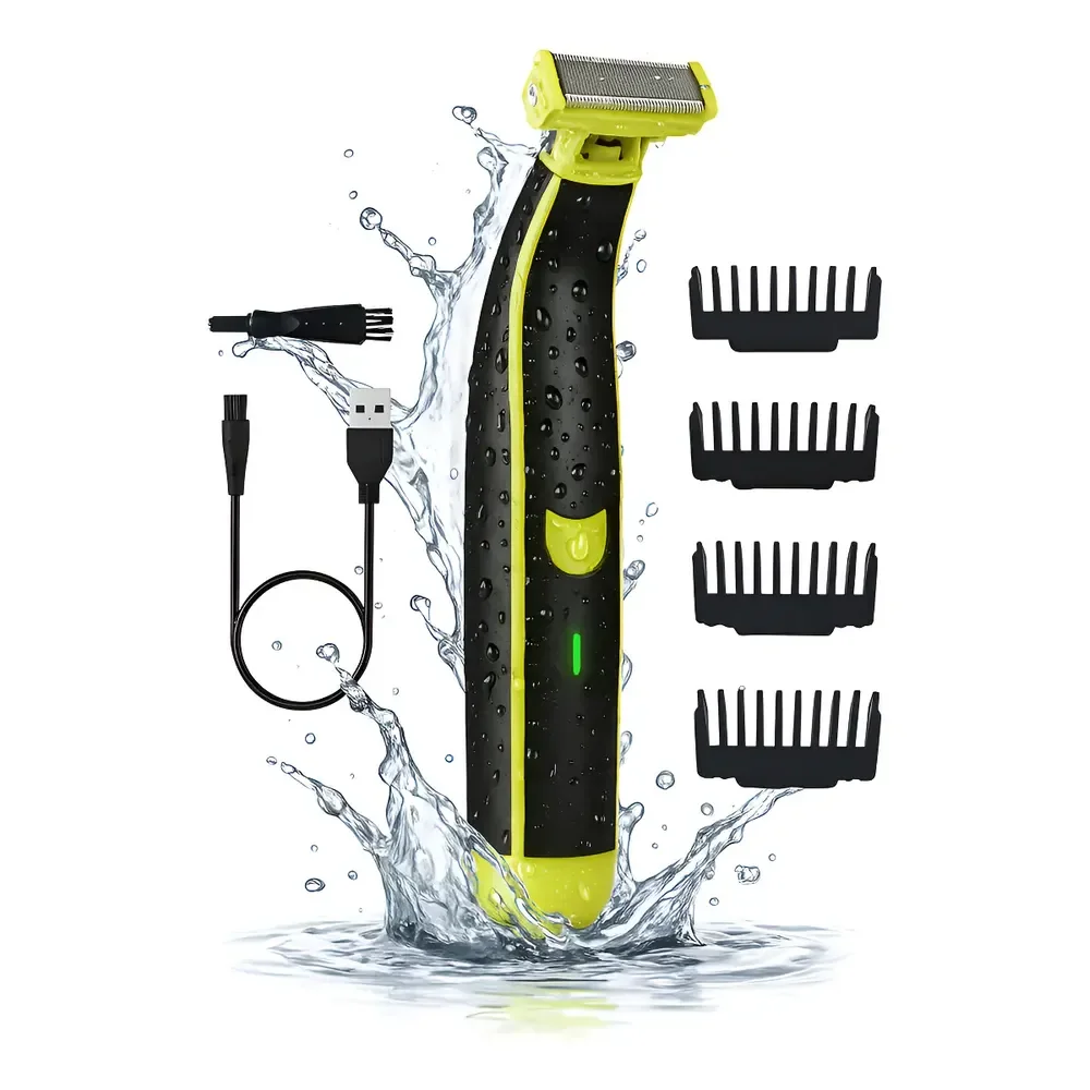 Aparador De Pelos Elétrico Lecom Prova D'água Bivolt Barbear E Depilar Preto 127/220v