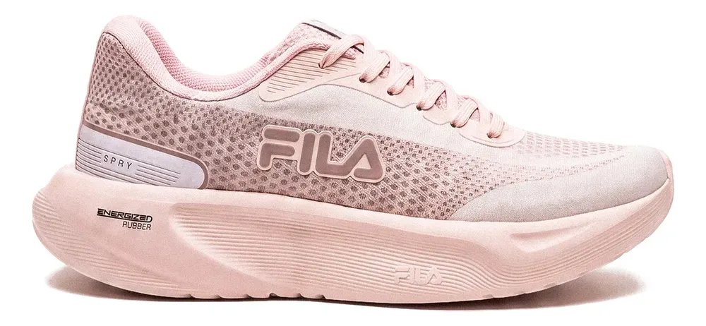 Tênis Fila Spry Feminino Original Academia Confortável Rosa Claro/castanho/rosa Branco 37 Br