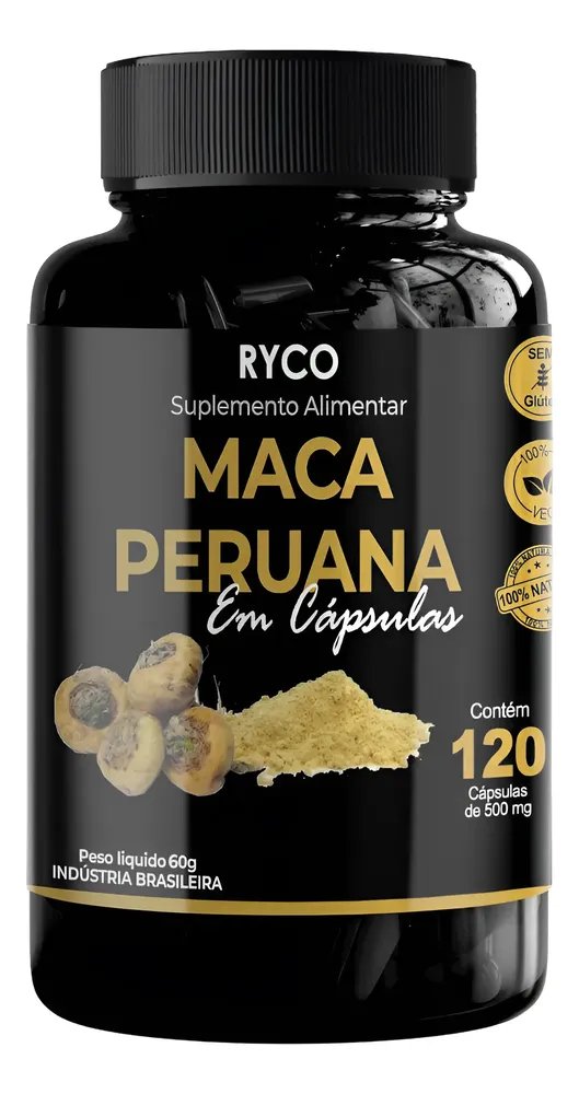 Maca Peruana Original 120 Cápsulas- Envio Já Sem Sabor