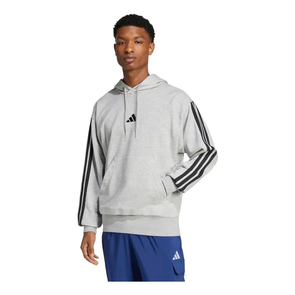 Moletinho Capuz Essentials 3-stripes adidas G Cinza