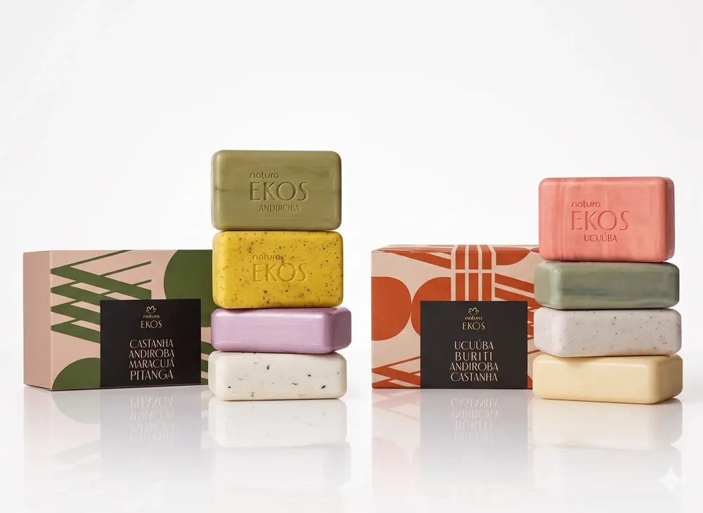 Kit Sabonetes Ekos Cremoso E Esfoliante 8un 100g