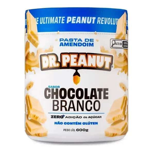 Pasta De Amendoim Com Whey Protein Chocolate Branco 600g Dr. Peanut