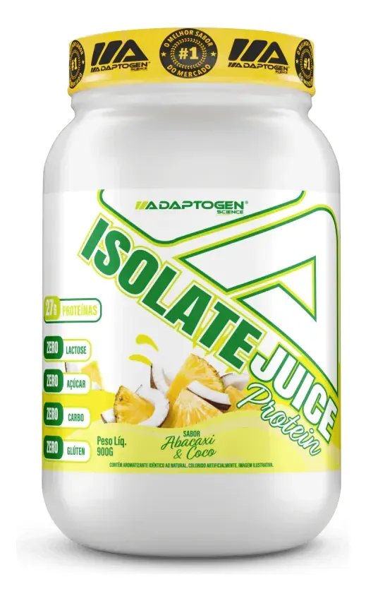Proteína Isolada Isolate Juice Protein Adaptogen 900g Abacaxi Com Coco