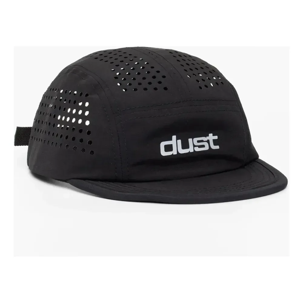 Boné Five Panel Corrida Performance Airtech Preto Aba Curta Esportivo Dust Company Strapback Ajustável Ultraleve Ventilado
