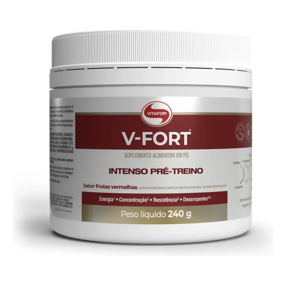 Suplemento V-fort Pré-treino Frutas Vermelhas 240g Vitafor - Frutas Vermelhas