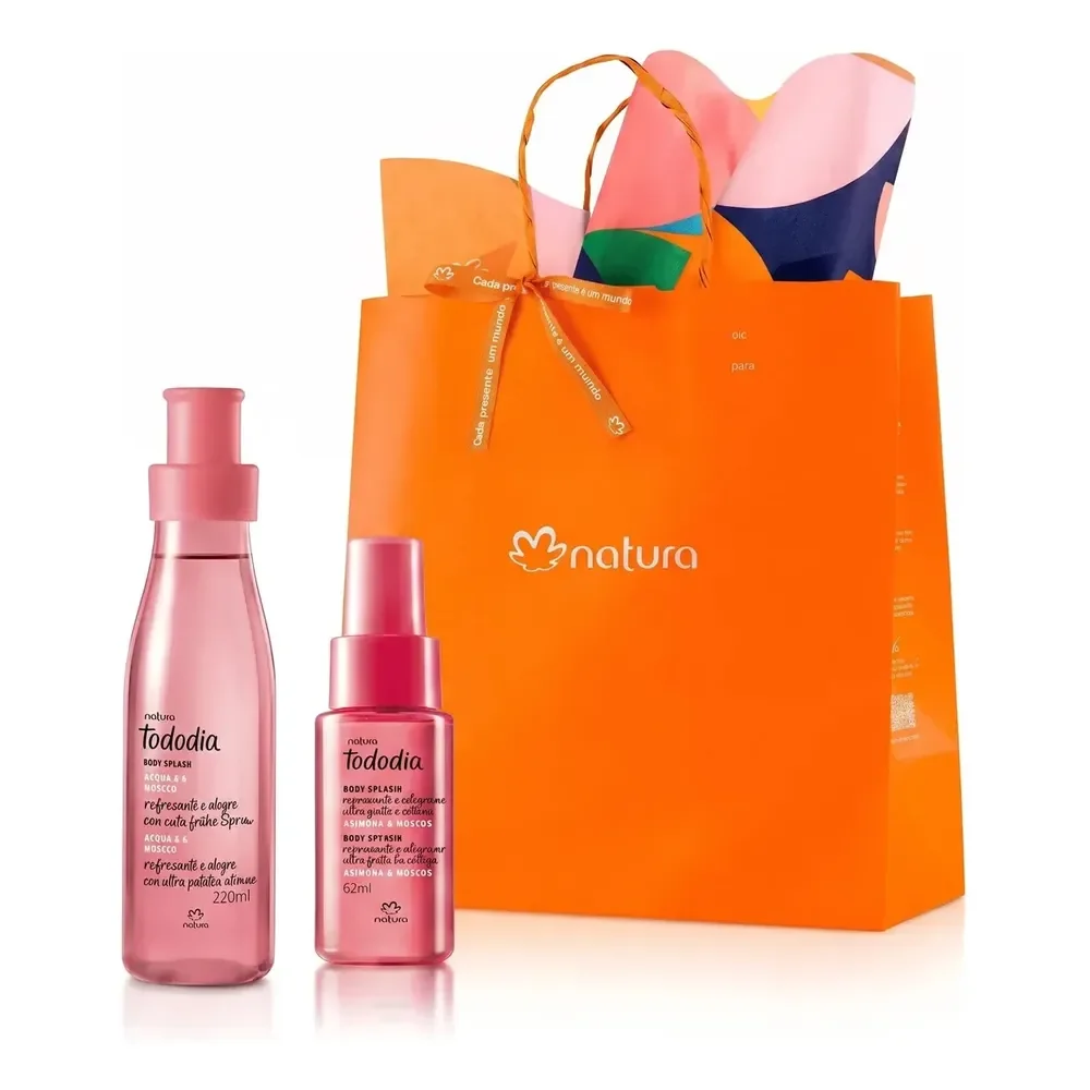 Kit Presente Body Splash Acerola Tododia: Body Splash 200ml + Miniatura Body Splash 60ml + Sacola De Presente P