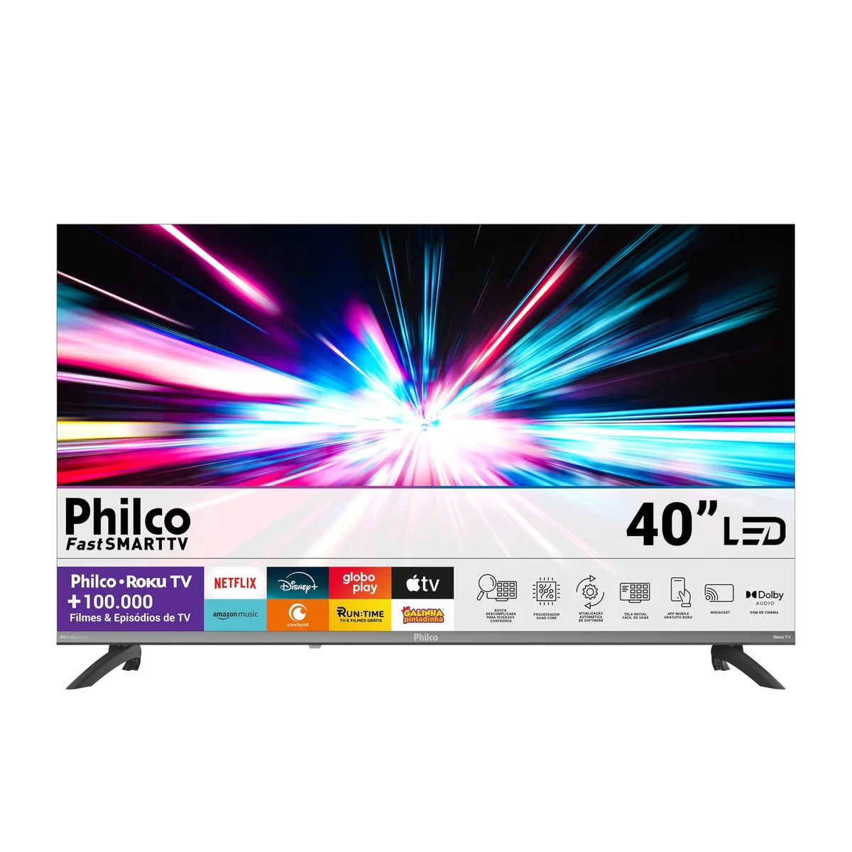 Smart TV 40" Philco Roku TV HDR10 Dolby Áudio P40CRA