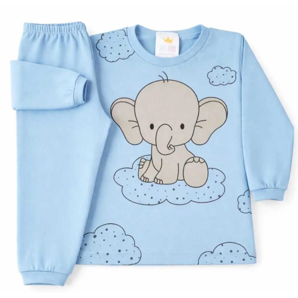 Conjunto Bebê Infantil Blusa e Calça Manga Longa 100% Algodão Unissex Menina Menino RN ao GG Ref. 2009